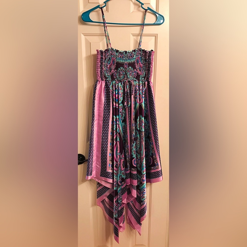 Dress in Rich Colors Purple and Blue! Gorgeous Asymmetrical Bottom